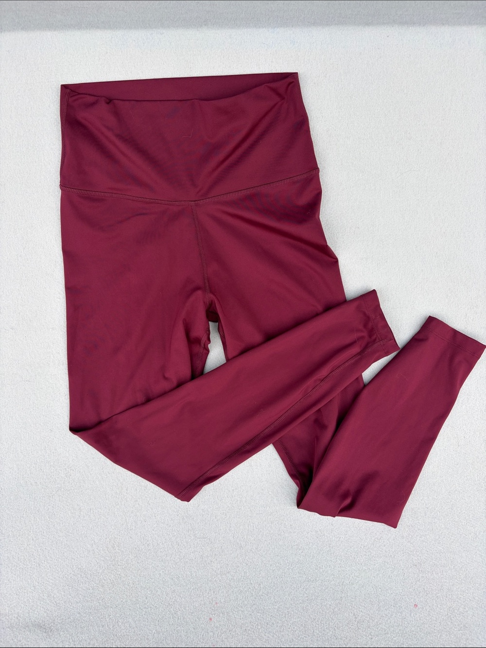 Nike Maroon Athletic Leggings with White Swoosh